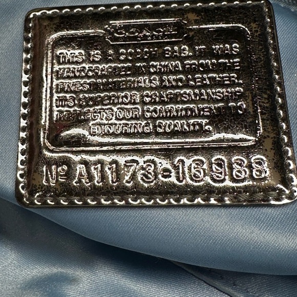 Coach 16988 Poppy Denim Blue and Silver Tote Shoulder Bag - Picture 11 of 16